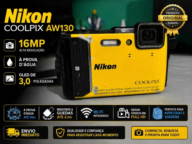Câmera Digital Nikon Coolpix Aquática AW130