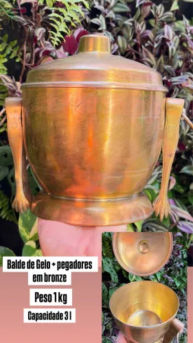 Balde de Gelo + Pegadores em Bronze