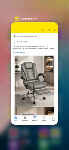 Cadeira de escritório presidente com massagem