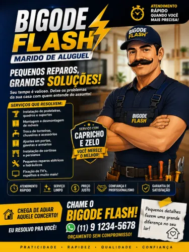 BIGODE FLASH | Marido de Aluguel | Reparos, Instalações e Montagens