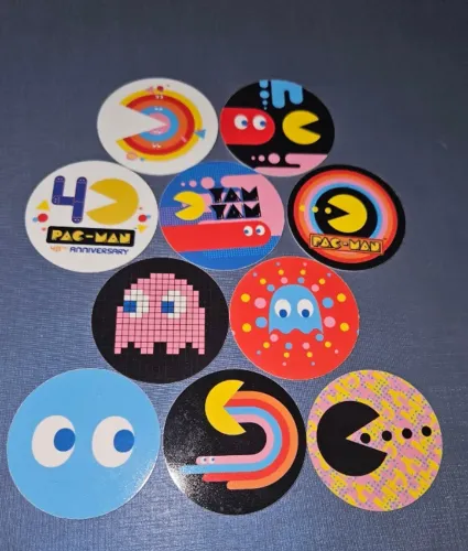 10 unid - Tazo 40 aniversário Pac-Man Elma Chips