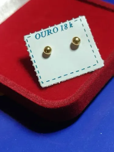 2 Pares de Brinco Bolinha 2 mm Pedra Zircôrnia Rosa 2 mm Tudo Ouro 18 Kilates
