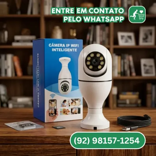 Câmera de Segurança Lâmpada Wifi 360 Panorâmica IP