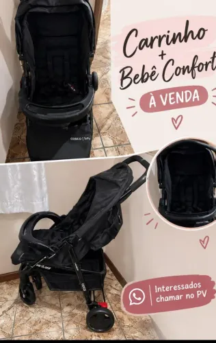 Carrinho com bebê conforto