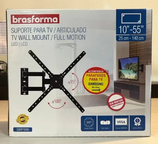 SUPORTE TV BRASFORMA ARTICULADO SBRP1040