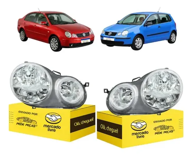 Par Farol Volkswagen Polo 2003 2004 2005 2006 Ambos Lados