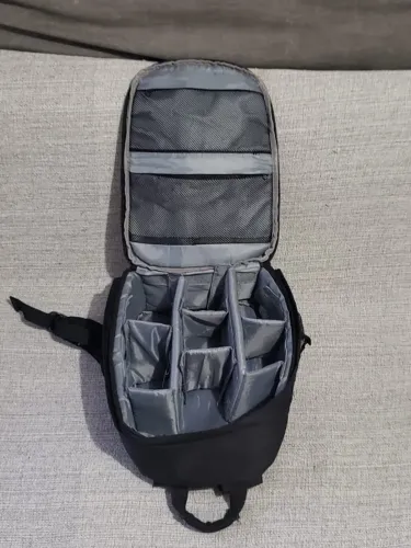 Mochila Fotografo Impermeável Compacta p Câmeras e drone Preta e Cinza
