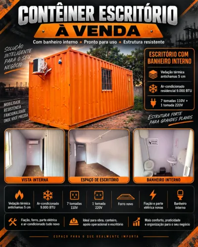 Vendo conteiner Escritório térmico com banheiro