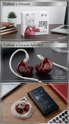 Fone In-Ear Truthear x Crinacle Zero:RED - Duplo Driver Dinâmico (Novo na Caixa)