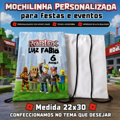 Kit 10 mochilinha personalizada Med 22x30 - Confeccionamos no tema que desejar