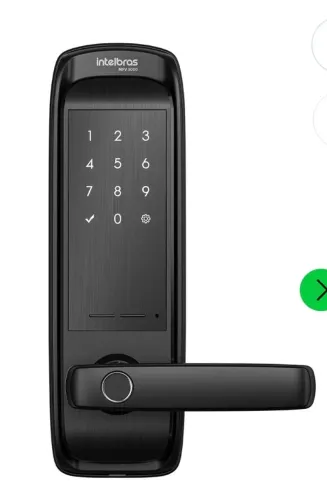Fechadura Smart Inteligente De Embutir com Maçaneta MFV 3000 Preta Intelbras Cor Preto