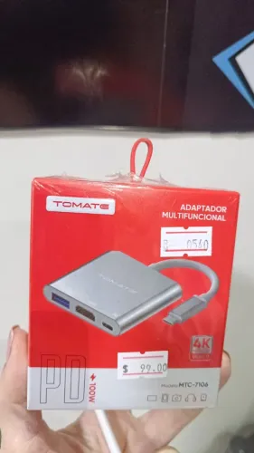 Hub Adaptador Tipo C Tomate MTC-7106 3 portas HDMI 4K USB 3.0 MacBook Loja Coimbra Entrega