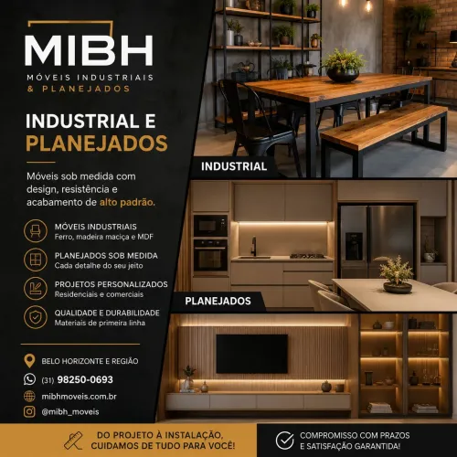 Móveis estilo industrial e planejados