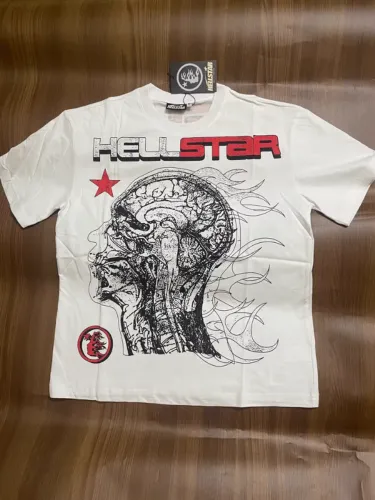 camiseta hellstar branca de puro algodão tamanho único l (g) camisa nova nunca usada
