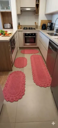 Jogo de tapetes em croche