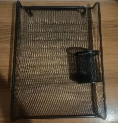 Kit Organizador de Escritório (Bandeja + Porta-canetas em aramado)