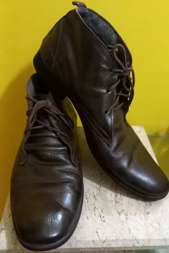 Bota masculina de couro legítimo