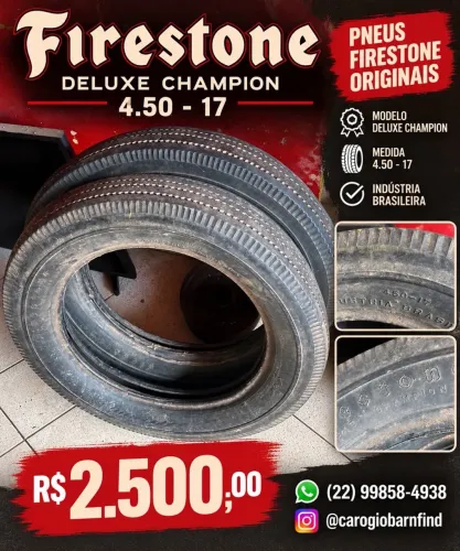 Pneus Firestone 4.50-17 Deluxe Champion Originais - Antigos / Coleção