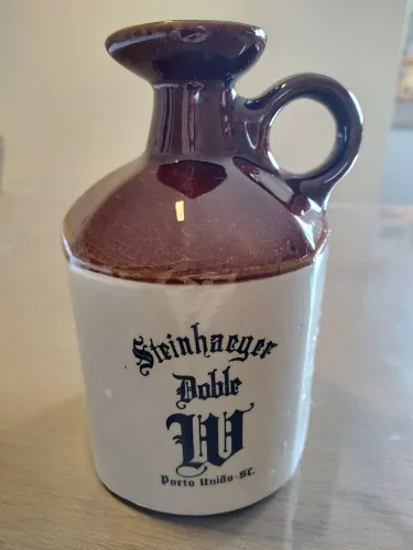 Garrafa porcelana antiga steinhaeger doble 