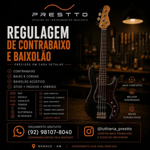 Regulagem de Contra-baixo | Manaus - Prestto Luthieria