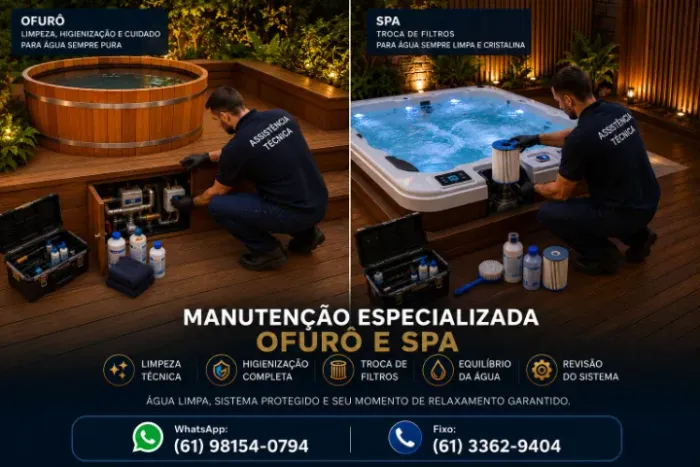 MANUTENÇÃO PROFISSIONAL DE OFURÔ, SPA, COLUNA DE BANHO E BANHEIRAS.