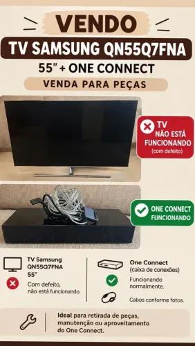 TV SAMSUNG 55" + ONE CONNECT PARA RETURA DE PEÇAS