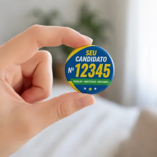 100 Botons Personalizado 3,5cm Candidato (governador, vereador, deputado e presidente)