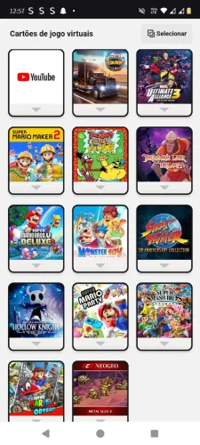 Conta digital com jogos do Nintendo swicth