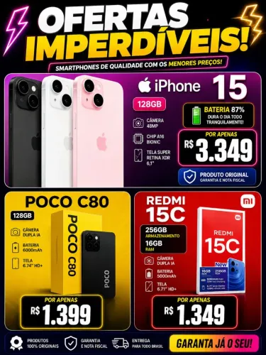 IPhone 15, POCO C80 e redmi