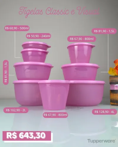 Kit tupperware 8 peças
