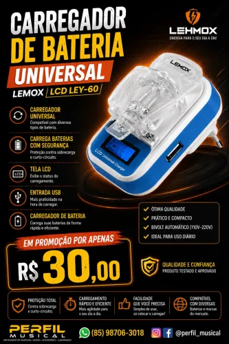 Carregador de bateria universal Lemox LEY60