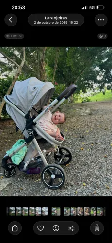 Carrinho de bebê litet Moisés passeio cinza seminovo