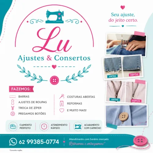 Consertos e Ajustes de Roupas | Barra, Zíper e Reformas