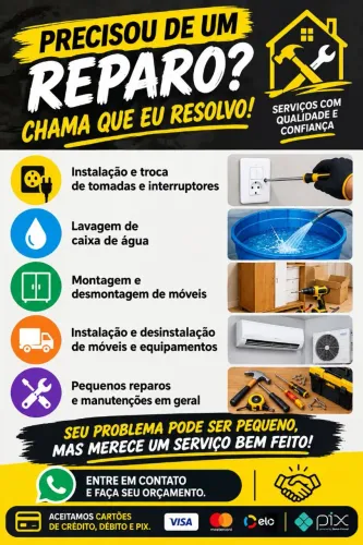 Serviços de manutenção e limpeza.