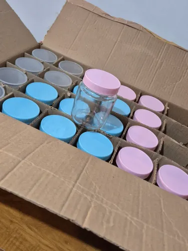 Potes de Vidro Frasco 200ml com Tampas Plasticas. BPA Free