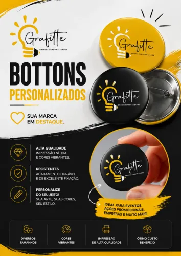 BOTON GRAVADO COM SUA LOGO