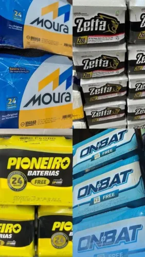 Bateria em até 10x SEM JUROS - Moura, Zetta, Pioneiro e Onbat - a partir de 279.00 no pix