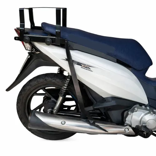 Suporte e Baú de 80 Litros para moto Honda Biz (2019 - 2026) com trilho regulável