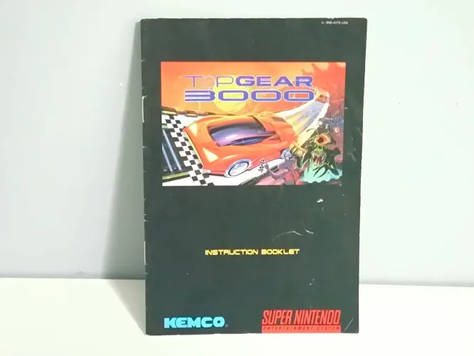 Super Nintendo Top Gear 3000 - Manual Original | Raridade para Colecionador<br>