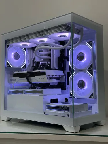 PC Gamer Full-White RX 9060XT B550 Galax HOF Ryzen 7 3800X 360mm 16GB 3200MHZ 1TB SSD