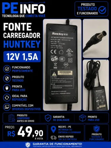 Fonte Carregador Huntkey 12V Funcionando Testada