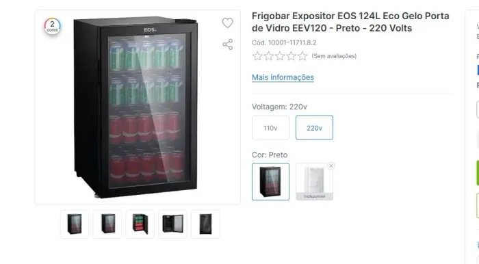 Frigobar cervejeira de vidro a porta 