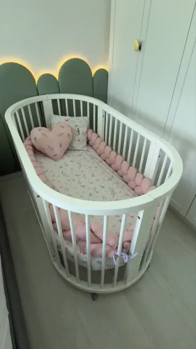 Berço Crescer Branco Mini Cama 4 em 1 Com Colchões