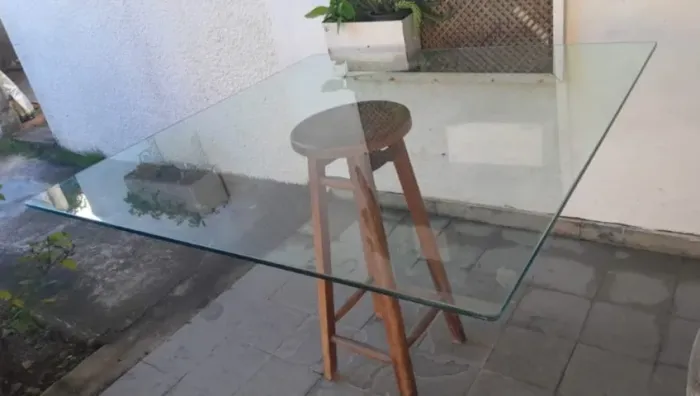 Tampo De Vidro para Mesa Quadrado 1,10x1,10m 10mm Espessura
