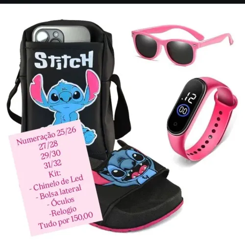 Chinelo de led stitch
