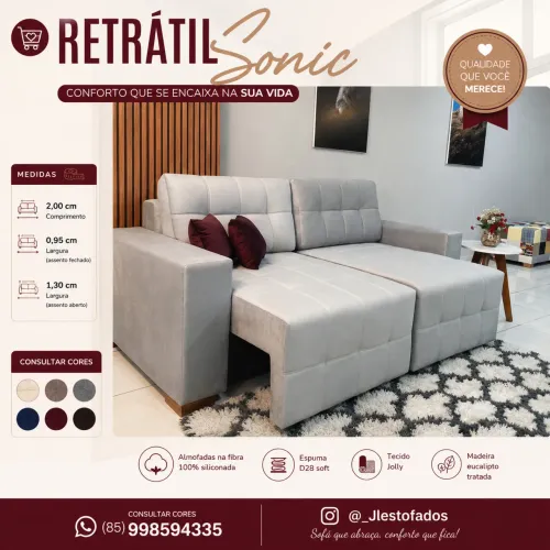 SOFÁ RETRÁTIL 2 METROS 