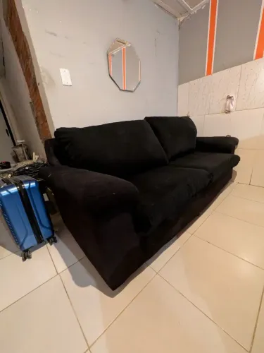 Sofá em Suede preto