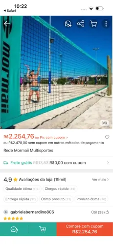 Rede de vôlei multisports Mormaii
