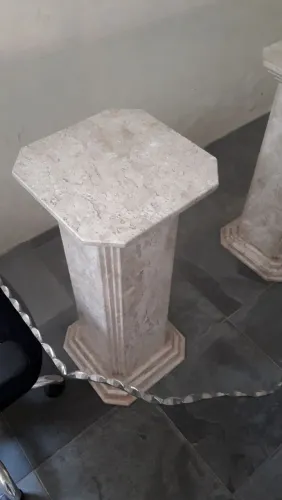 Mesa de Mármore Vidro Bisotê