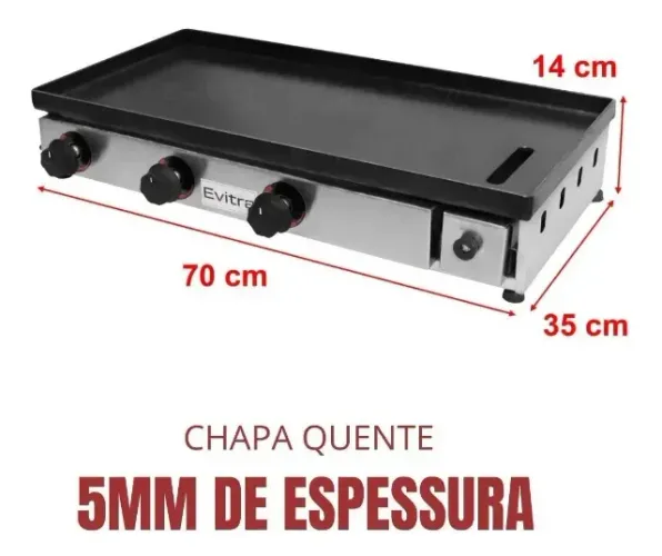 Chapa Para Lanches 70x35 + Fritadeira 2 Cubas